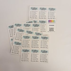 Washing instructions sticker