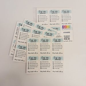 Cup Care Instructions sticker